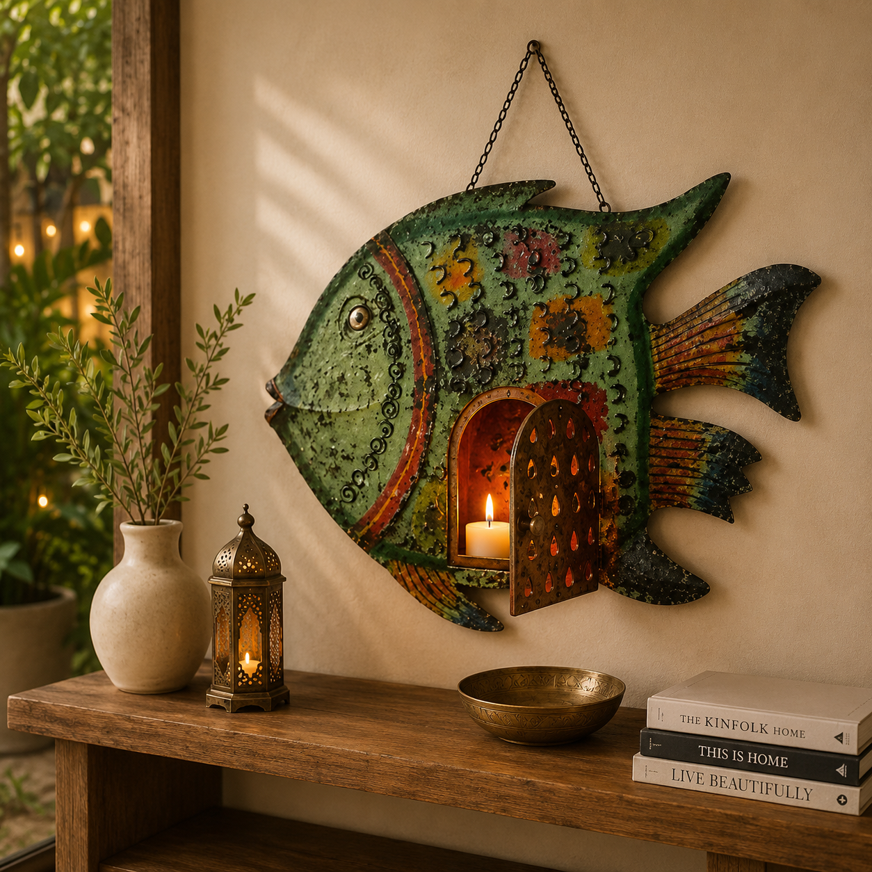 Pez Decorativo de Pared Matsya Verde : Candelabro
