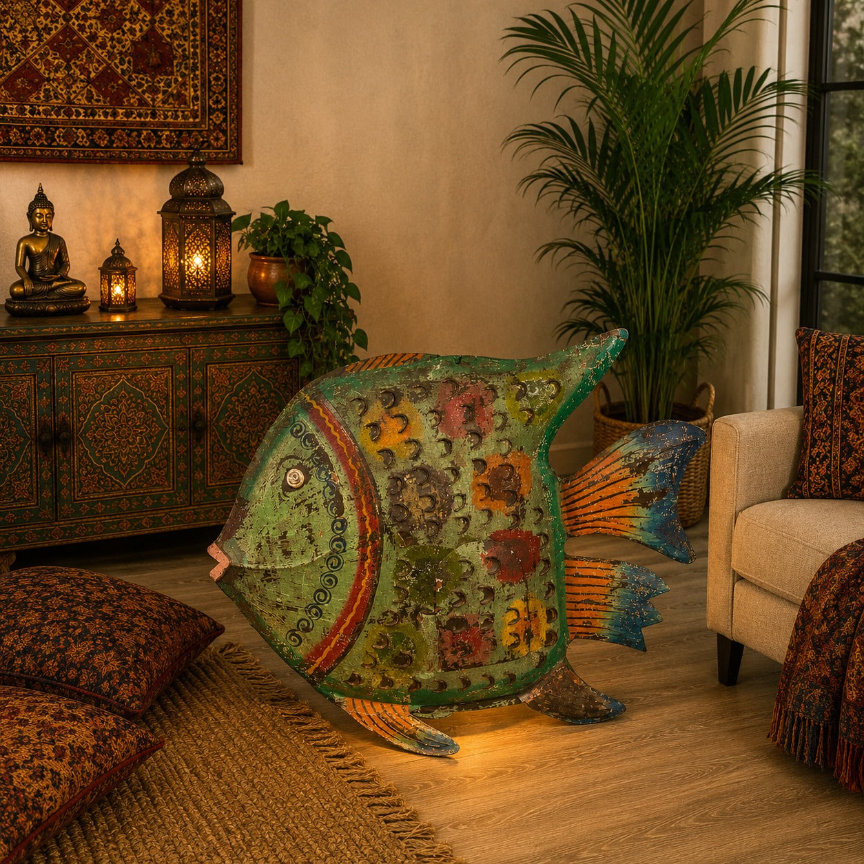 Pez Decorativo de Pared Matsya Verde 