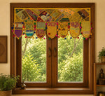 Cenefa India Jaisalmer Dorada con Pompones - BOUTIQUEDELAINDIA
