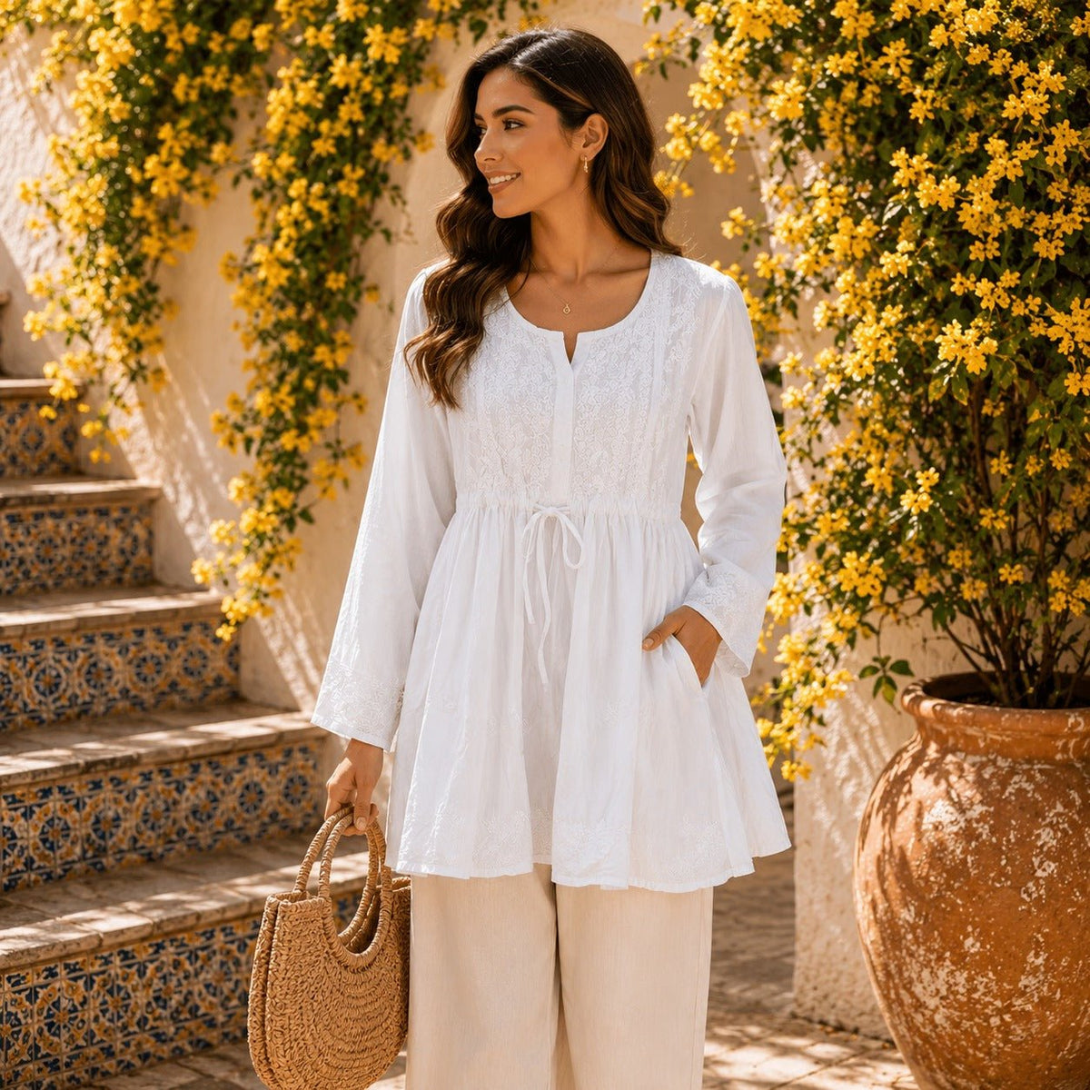 Blusa Priti Bordada a Mano - BOUTIQUEDELAINDIA