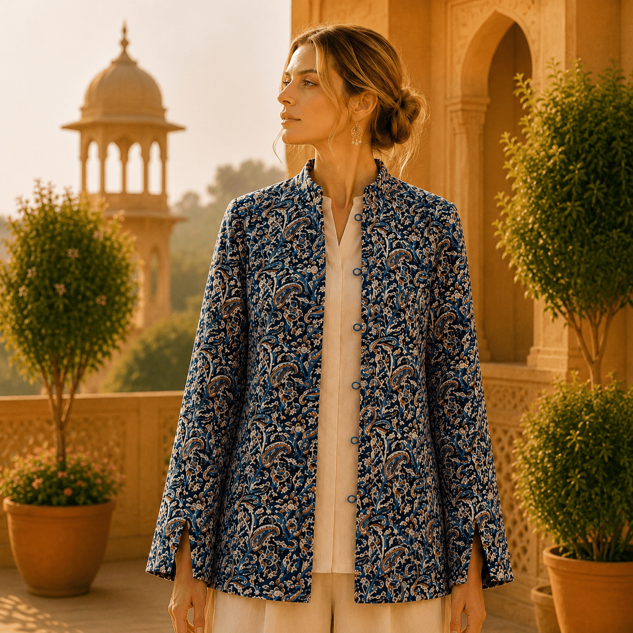 Chaqueta Doble Faz Índigo Azul - BOUTIQUEDELAINDIA