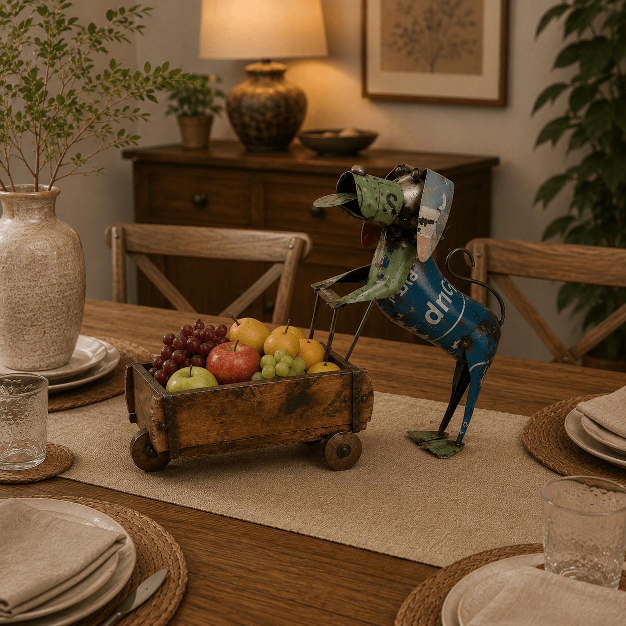 Carretilla del Encanto de los Jardines Mughal - BOUTIQUEDELAINDIA