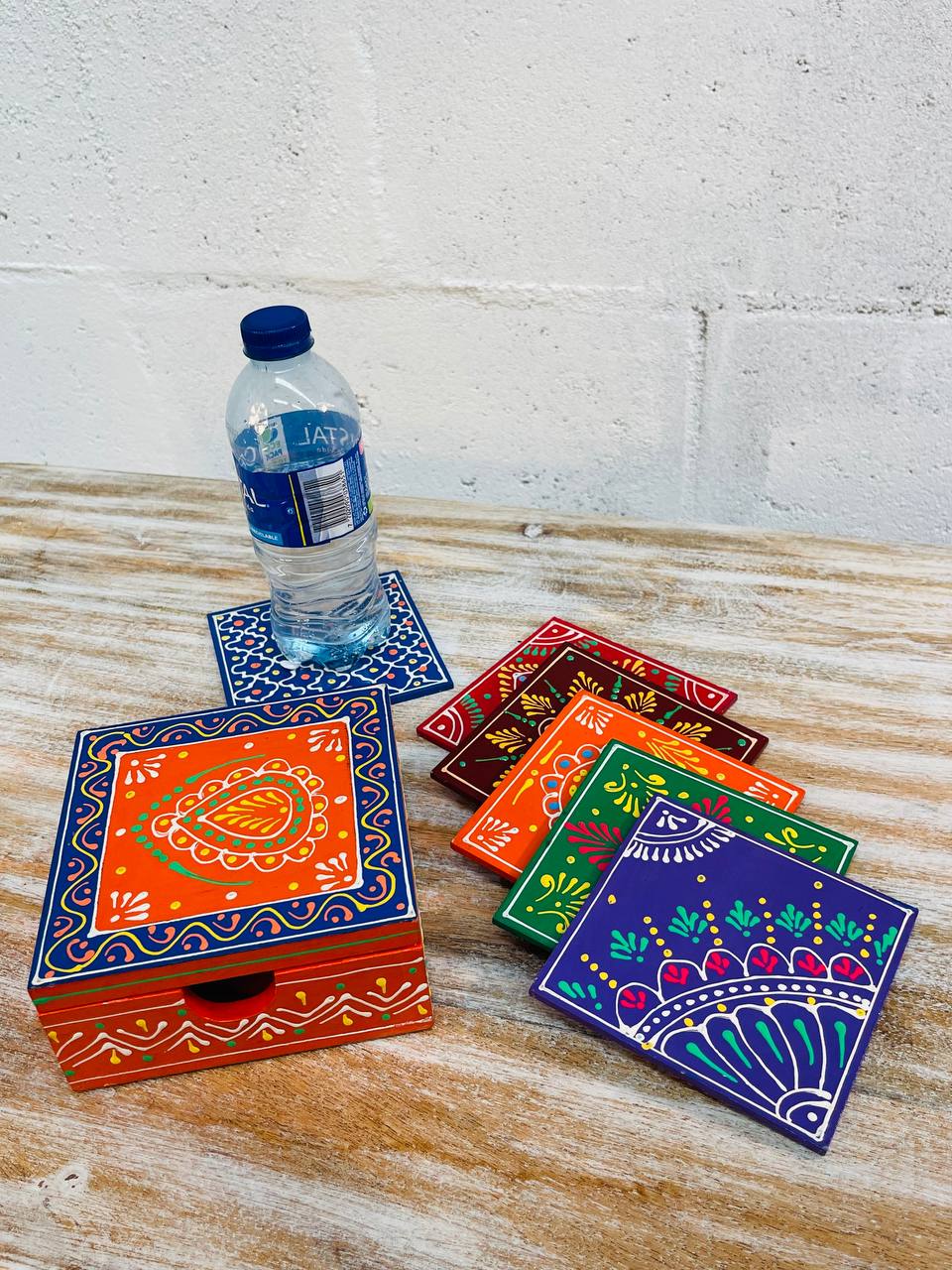 Porta Vasos de Madera "Mumbai Harmony" para 6 Puestos