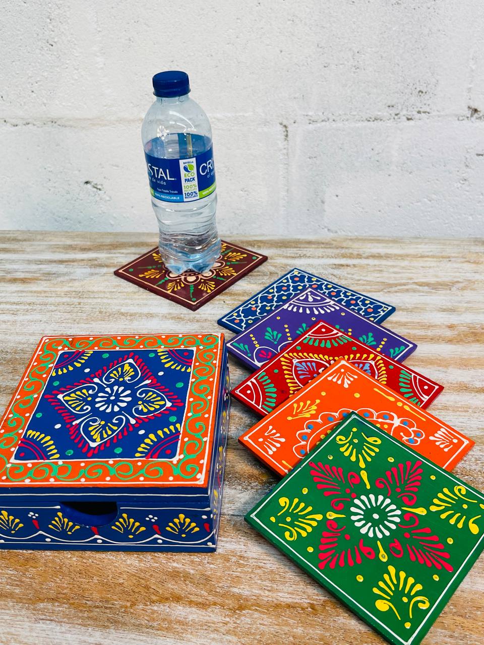 Porta Vasos de Madera "Mumbai Harmony" para 6 Puestos