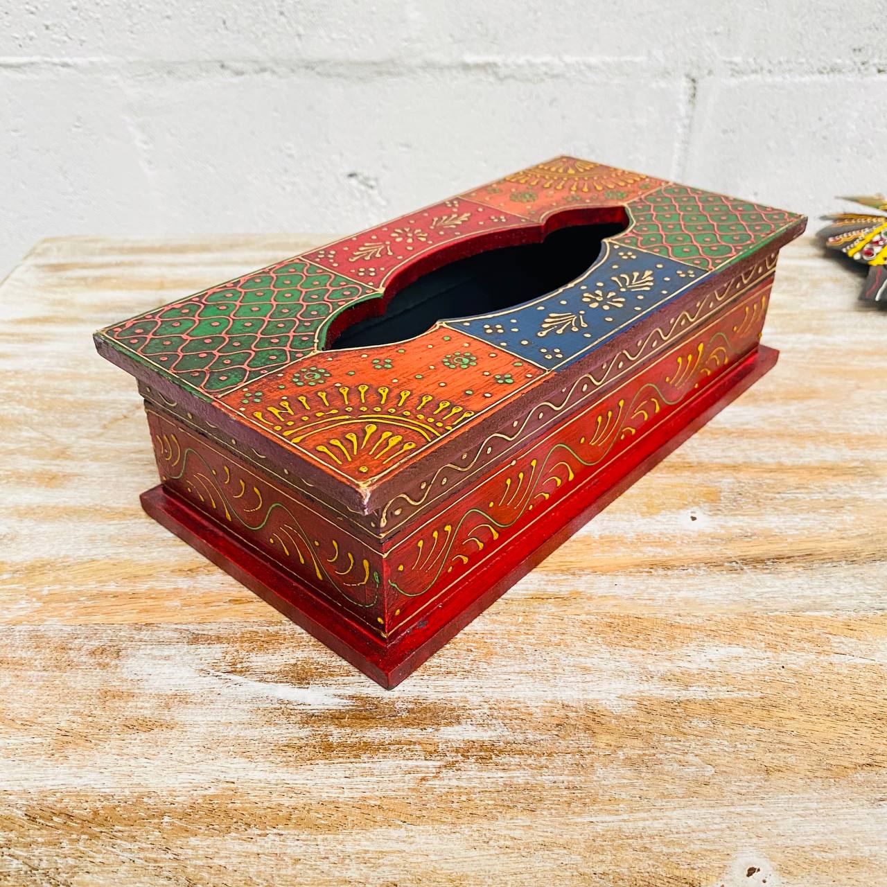 Caja Servilletero "Arte en Madera" - Pintada a Mano