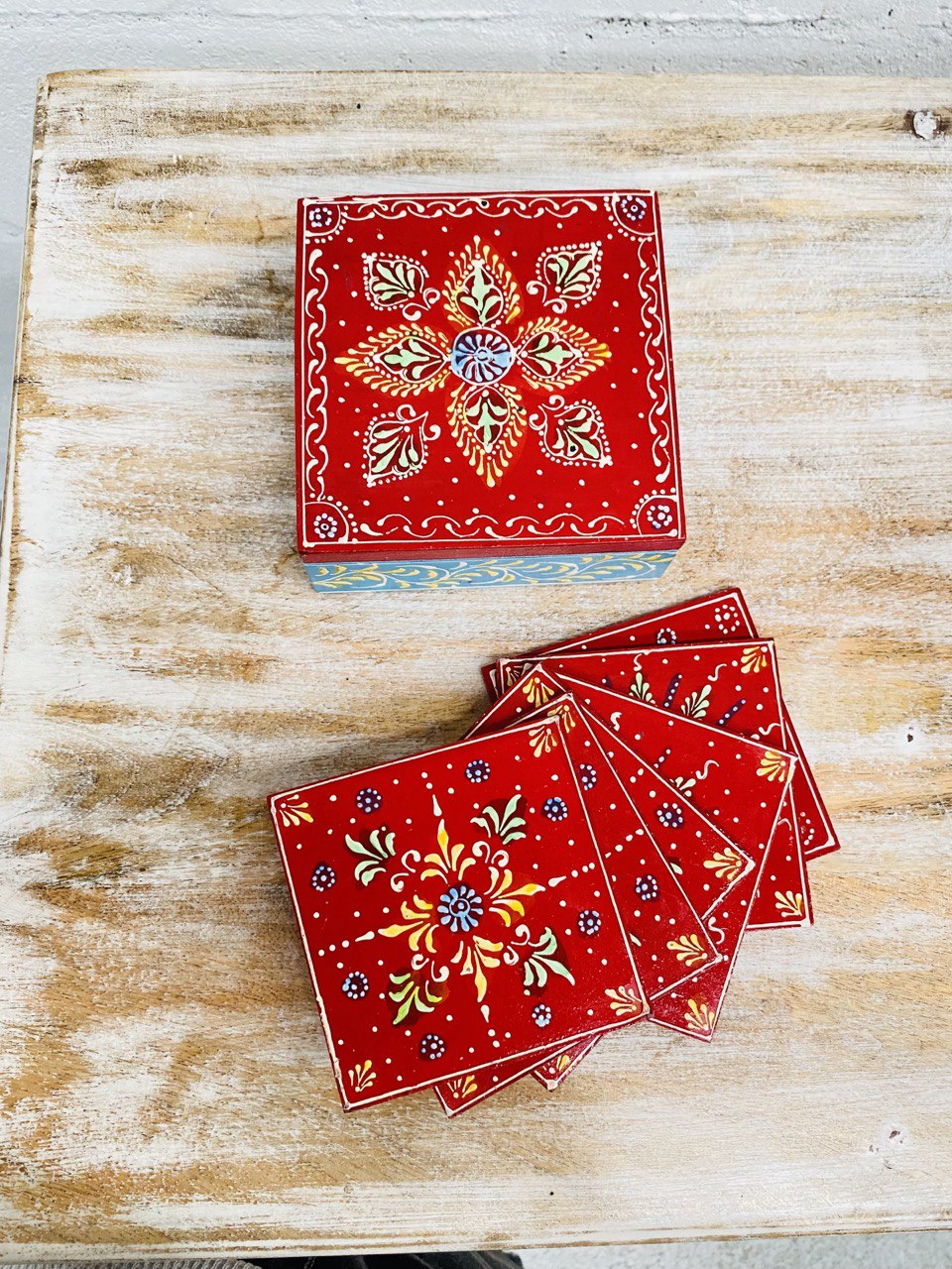 Porta Vasos de Madera "Mumbai Harmony" para 6 Puestos