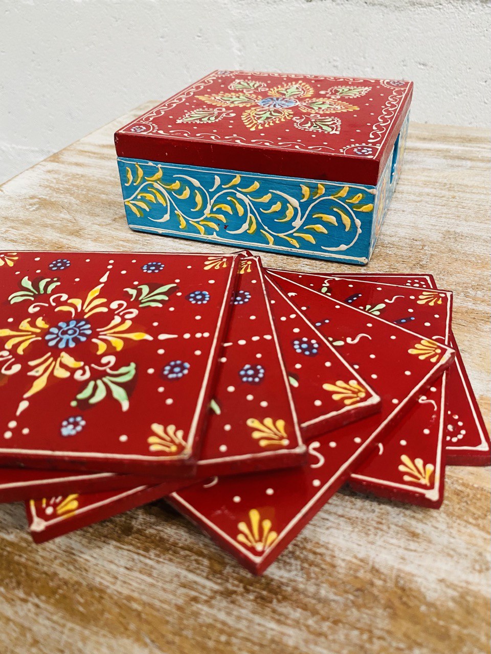 Porta Vasos de Madera "Mumbai Harmony" para 6 Puestos