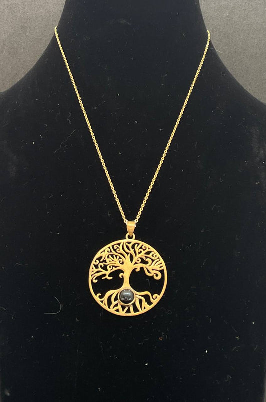 Árbol de la vida de piedra lunar gris