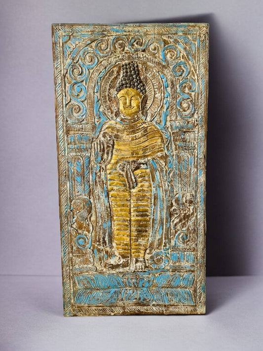 Cuadro en Madera Tallado a Mano con Diseño de Buda
