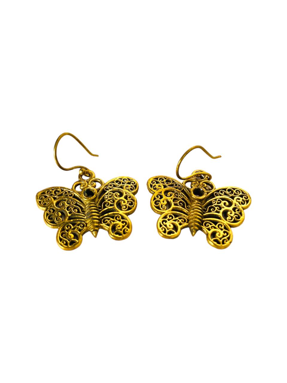 Aretes Dorados con Forma de  Mariposa - Lujo y Sabiduría
