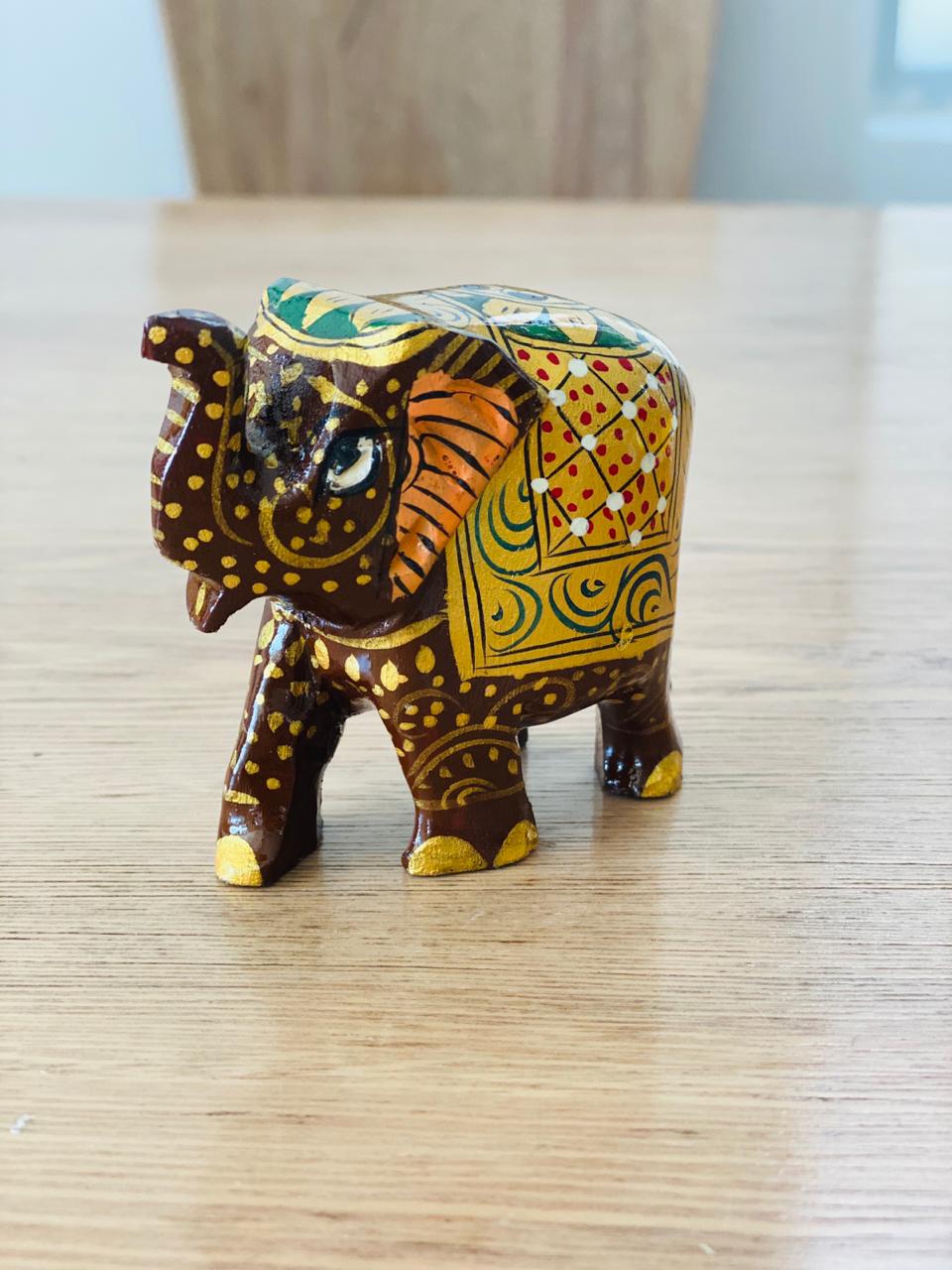 Elefante madera tallado Brush